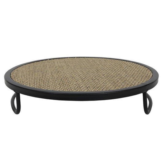 Cosydecor presentatie tray ã˜25x5cm metaal met geweven stof
