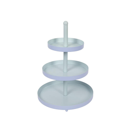 Etagere metaal 3-laags blauw-munt ø25xh35cm
