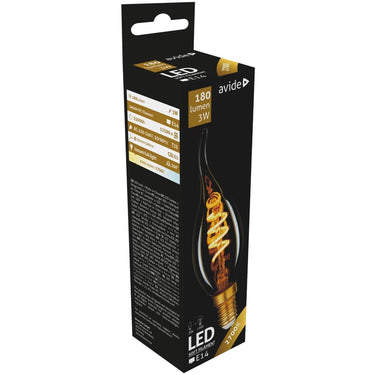 Avide led kaarsvlamlamp 3w e14 180lm
