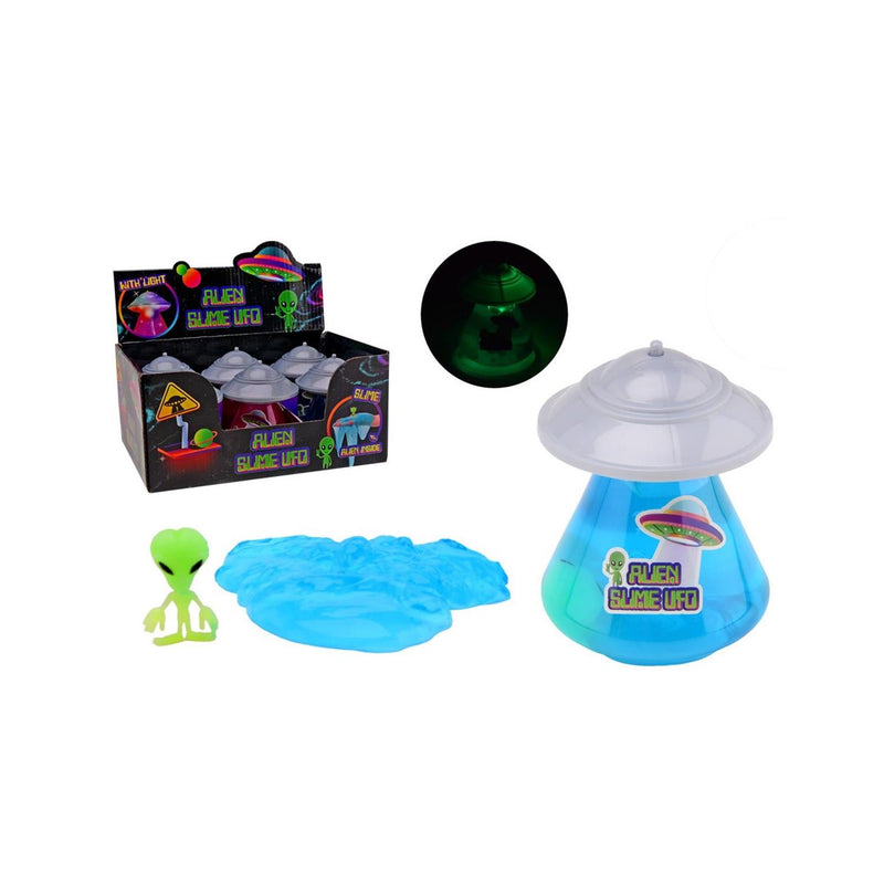 Afbeelding laden in galerijviewer, Johntoy ufo slijm met licht en glow in the dark alien
