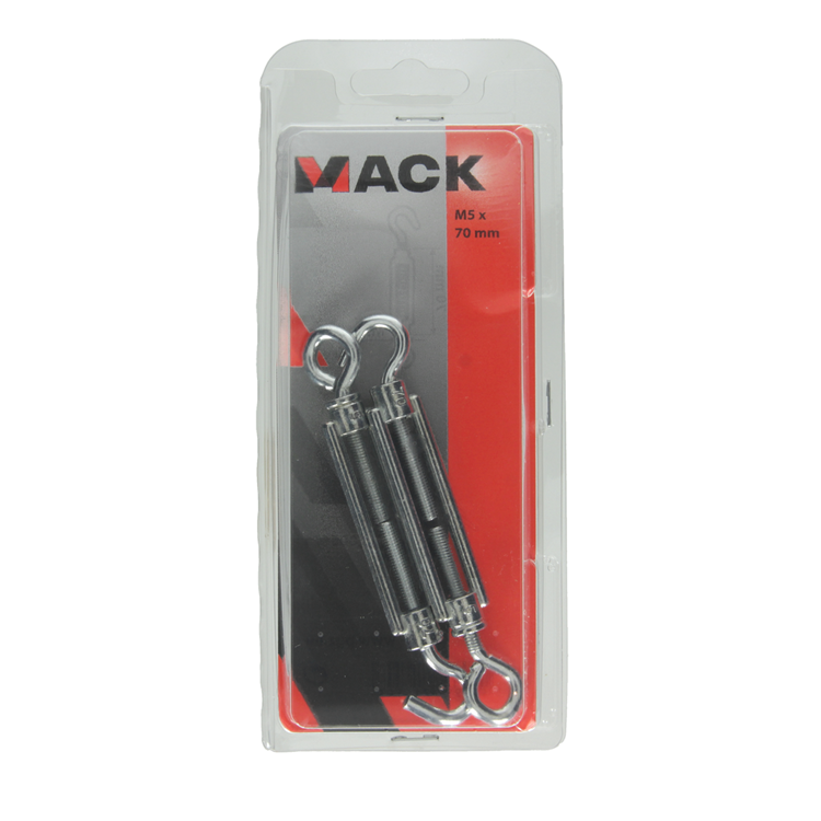 Afbeelding laden in galerijviewer, Mack 1006871 - 2 spanners: oog + haak verzinkt m5x70mm bl | 5 stuks
