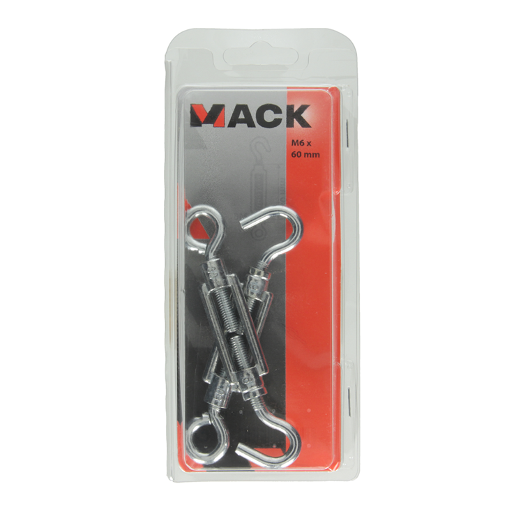 Afbeelding laden in galerijviewer, Mack 1006872 - 2 spanners: oog + haak verzinkt m6x60mm bl | 5 stuks
