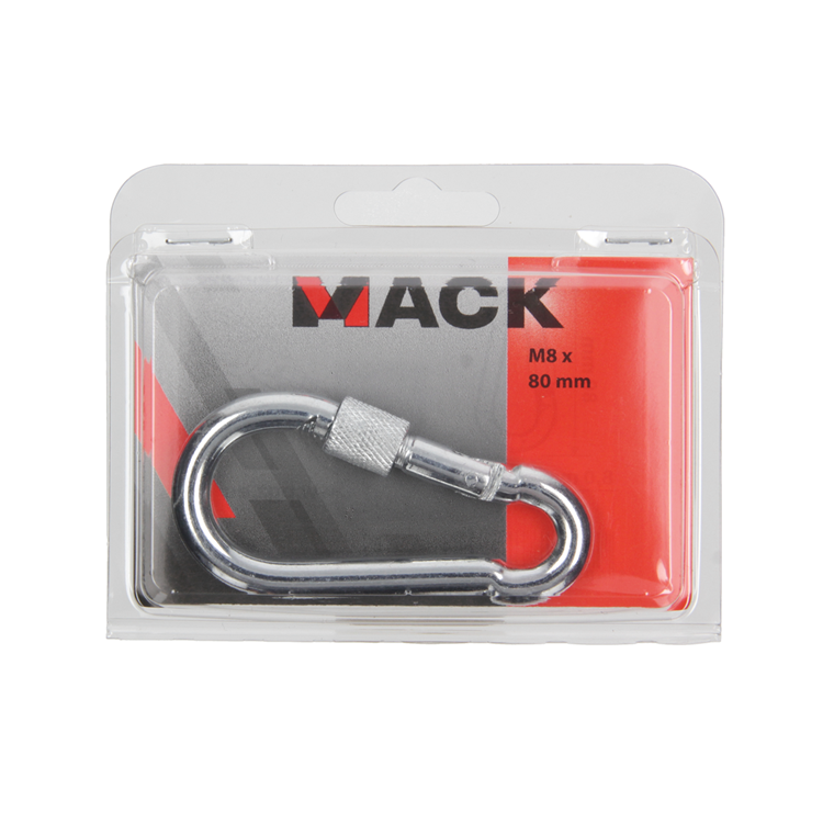 Afbeelding laden in galerijviewer, Mack 1006895 - 1 karabijnhaak+borgsl. verzinkt 8mm bl | 5 stuks
