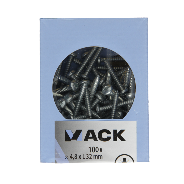 Afbeelding laden in galerijviewer, Mack 1007001 - zelftap. schroef cyl. kop 100 100 st 4,8x32mm | 5 stuks
