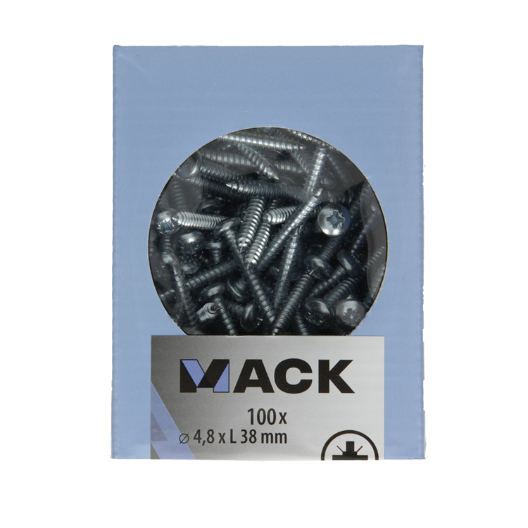 Afbeelding laden in galerijviewer, Mack 1007002 - zelftap. schroef cyl. kop 100 100 st 4,8x38mm | 5 stuks
