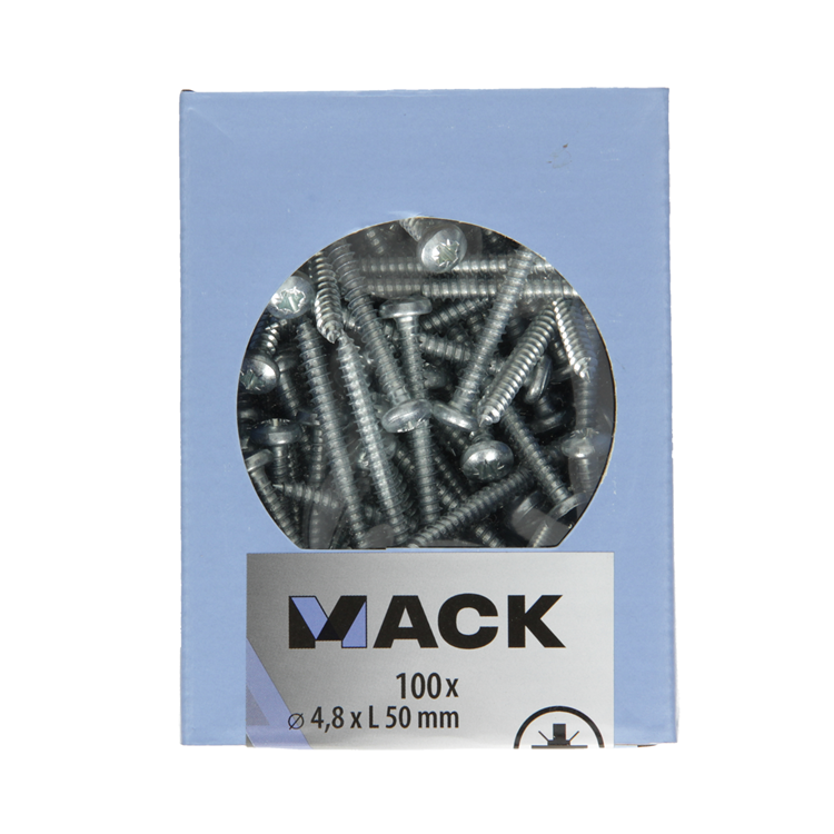 Afbeelding laden in galerijviewer, Mack 1007003 - zelftap. schroef cyl. kop 100 100 st 4,8x50mm | 5 stuks
