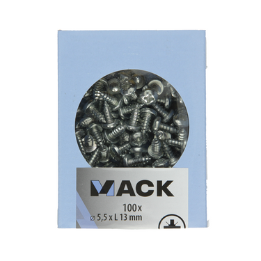 Mack 1007004 - zelftap. schroef cyl. kop 100 100 st 5,5x13mm | 5 stuks