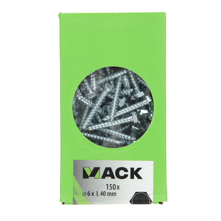 Afbeelding laden in galerijviewer, Mack 1007030 - houtdraadbout staal verzinkt 150 st 6 x 40 mm | 5 stuks
