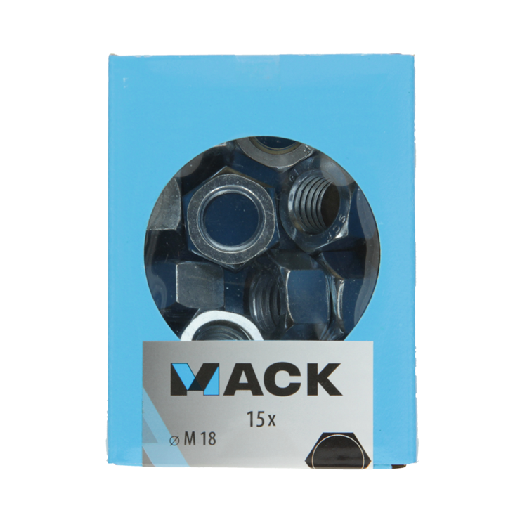 Afbeelding laden in galerijviewer, Mack 1007102 - zeskantmoeren 15 st m18 | 5 stuks
