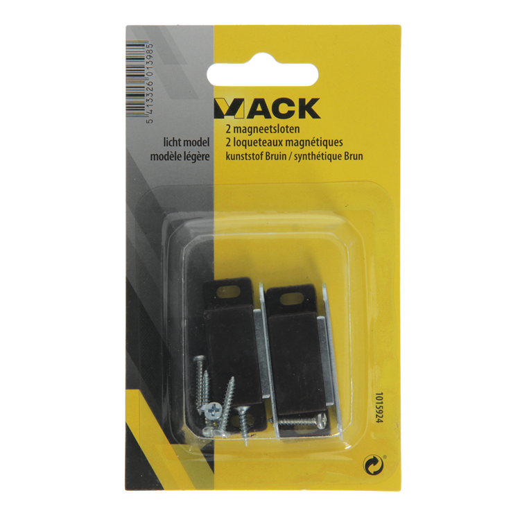 Afbeelding laden in galerijviewer, Mack 1015924 - 2 magneetsloten, licht model, kunststof bruin | 10 stuks
