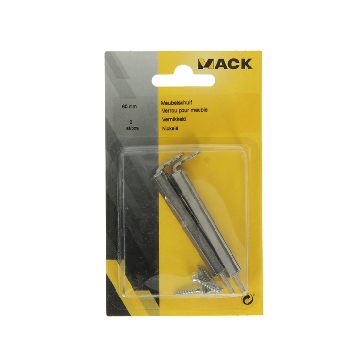 Afbeelding laden in galerijviewer, Mack 1013271 - 2 meubelschuiven vernikkeld a 60 - b 12,5 mm | 10 stuks

