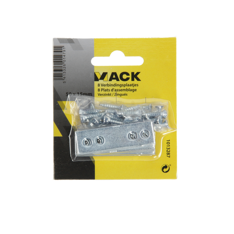 Afbeelding laden in galerijviewer, Mack 1013287 - 8 verbindingsplaten verzinkt 50x15mmx2mm | 10 stuks
