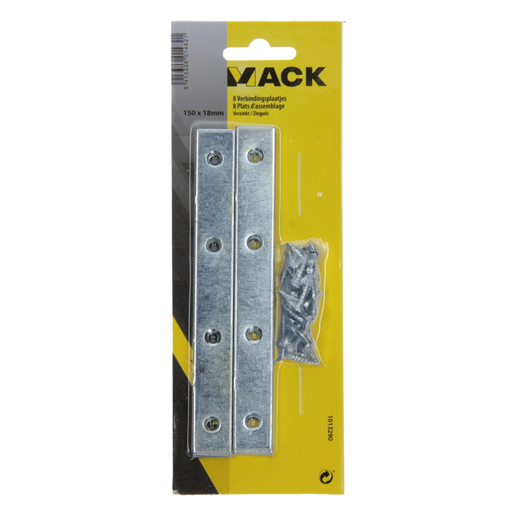 Afbeelding laden in galerijviewer, Mack 1013290 - 8 verbindingsplaten verzinkt 150x18mmx2mm | 10 stuks
