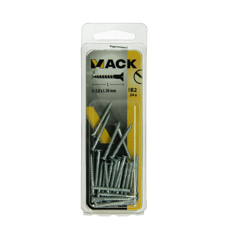 Afbeelding laden in galerijviewer, Mack 1017349 - houtschroef verzonken kop verz24 st 3,0 x 30 mm | 10 stuks
