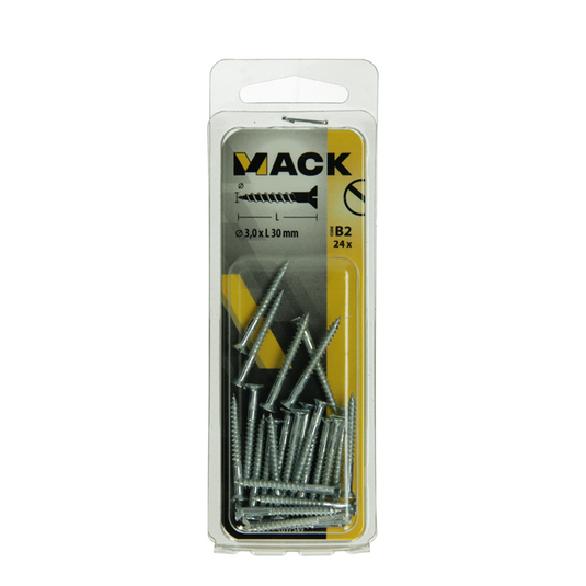 Mack 1017349 - houtschroef verzonken kop verz24 st 3,0 x 30 mm | 10 stuks