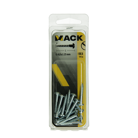 Mack 1017373 - houtschroef bolkop staal verzinkt 14 st 4,0 x 25 mm | 10 stuks