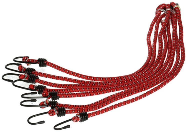 Afbeelding laden in galerijviewer, Mack 1006829 - snelbinder elastisch 8 haken rood | 5 stuks

