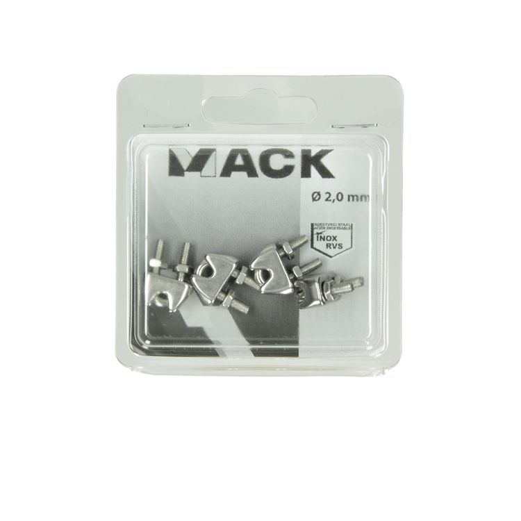 Afbeelding laden in galerijviewer, Mack 1006890 - 4 staaldraadklemmen crosby inox 1-2mm bl | 5 stuks
