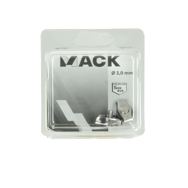 Afbeelding laden in galerijviewer, Mack 1006893 - 2 staaldraadklemmen simplex inox 1,5-3mm bl | 5 stuks
