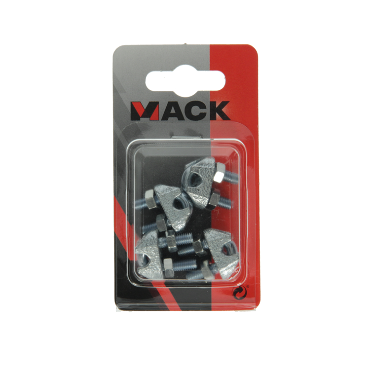 Afbeelding laden in galerijviewer, Mack 1008451 - 4 staaldraadklemmen 5mm verzinkt | 10 stuks
