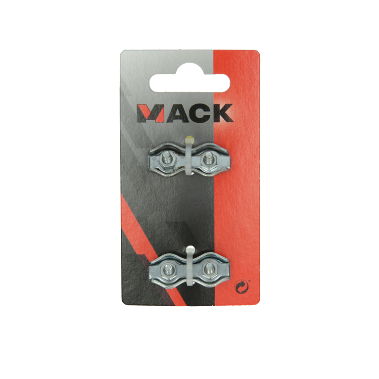 Afbeelding laden in galerijviewer, Mack 1008498 - 2 staaldraadklemmen 3mm duplex verzinkt | 10 stuks
