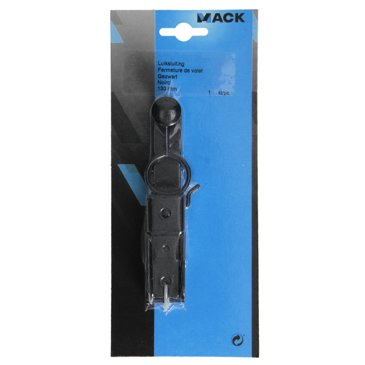Afbeelding laden in galerijviewer, Mack 1013553 - 1 luiksluiting zwart geplast. 130mm | 3 stuks
