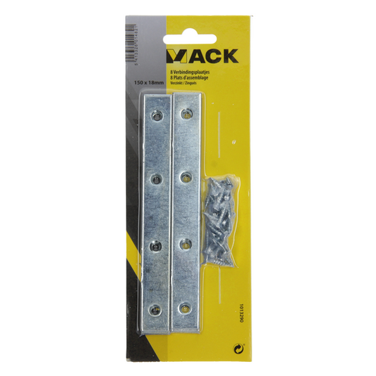 Mack 1013290 - 8 verbindingsplaten verzinkt 150x18mmx2mm | 10 stuks
