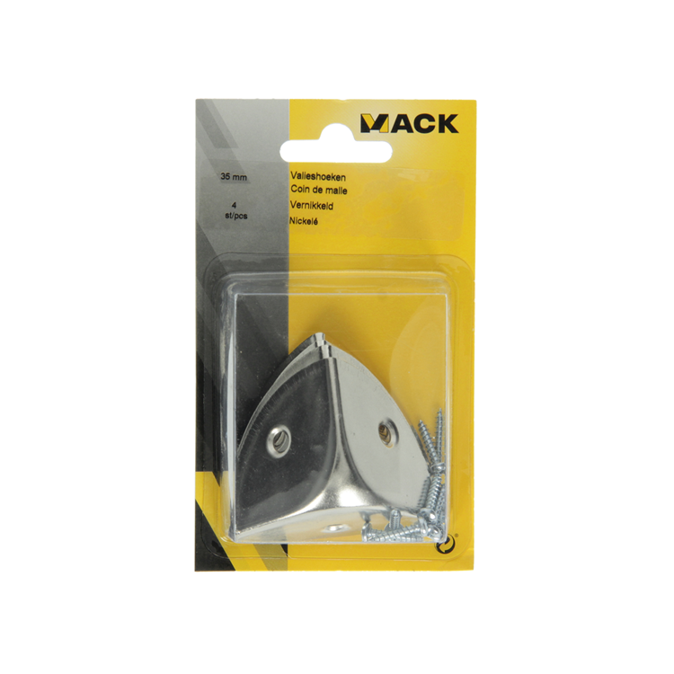 Afbeelding laden in galerijviewer, Mack 1013346 - 4 valieshoeken vernikkeld 35 mm | 5 stuks
