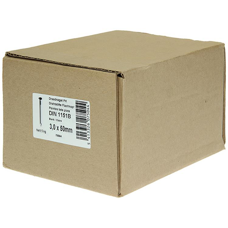 Afbeelding laden in galerijviewer, 1015643 - doos 5 kg. nagels platte kop 3,0x50 mm | 3 stuks
