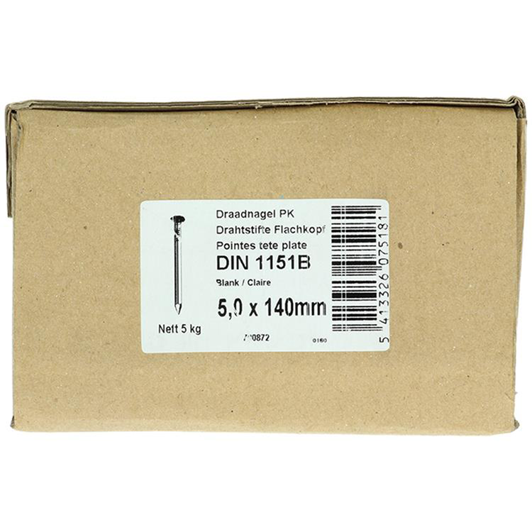 Afbeelding laden in galerijviewer, 1015656 - doos 5 kg. nagels platte kop 5,0x140 mm | 3 stuks
