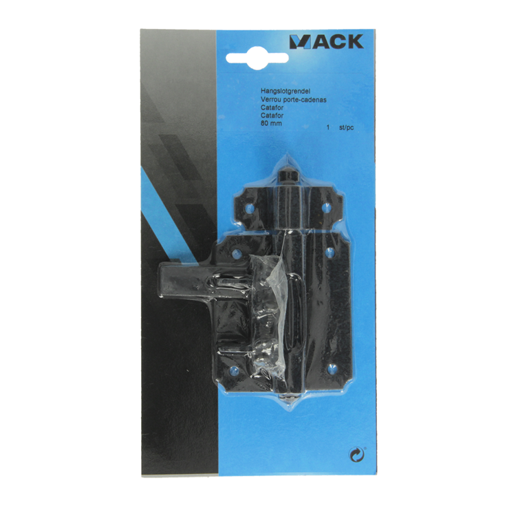 Afbeelding laden in galerijviewer, Mack 1013735 - 1 hangslotgrendel zwart 80mm | 5 stuks

