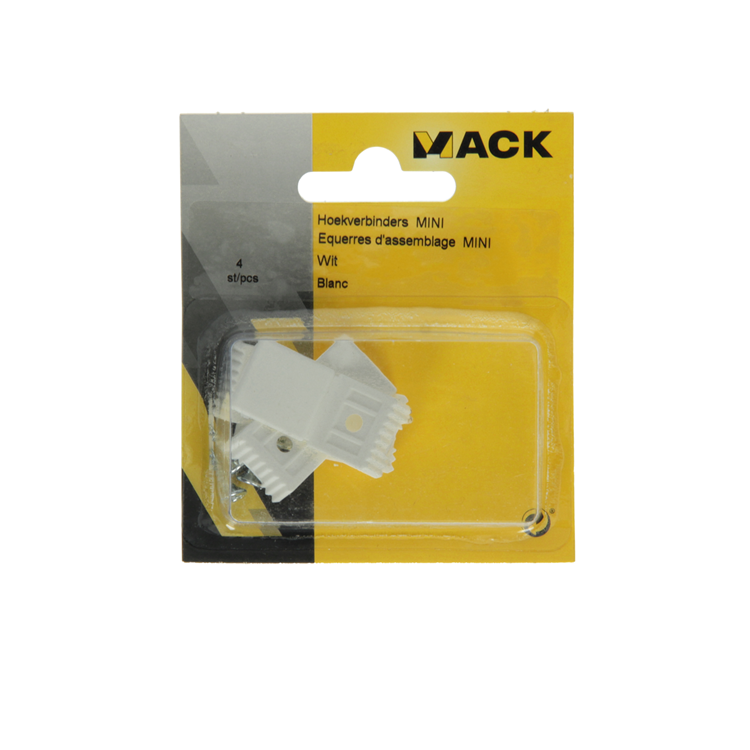 Afbeelding laden in galerijviewer, Mack 1013797 - 4 hoekverbinders mini wit | 5 stuks
