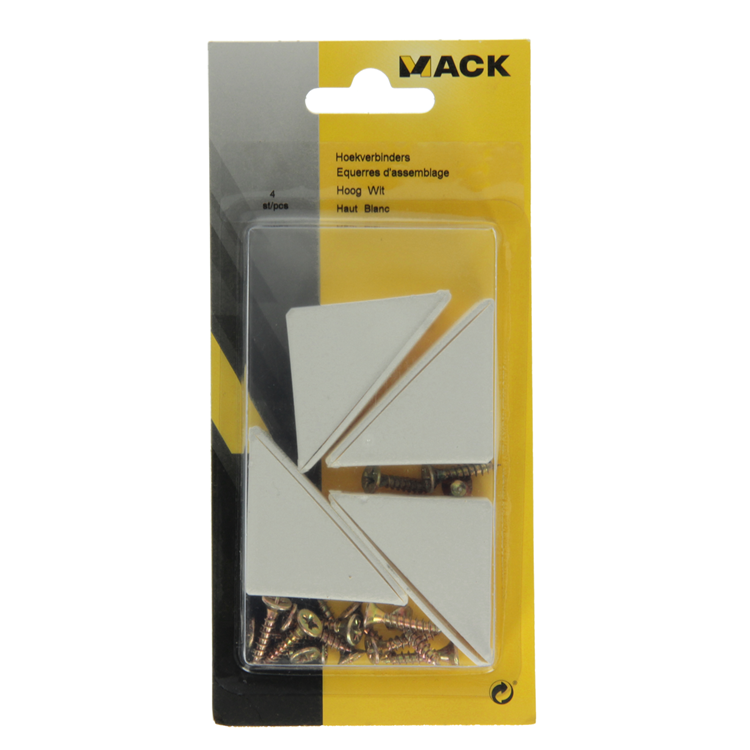 Afbeelding laden in galerijviewer, Mack 1013643 - 4 hoekverbinders hoog wit | 5 stuks

