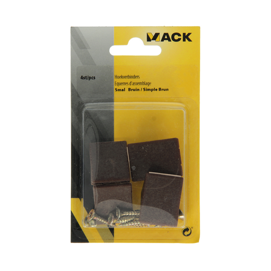 Mack 1013645 - 4 hoekverbinders smal bruin | 5 stuks