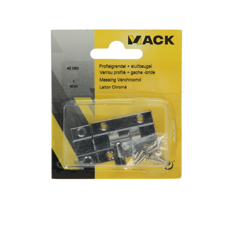 Afbeelding laden in galerijviewer, Mack 1013715 - 1 schuifgrendel messing verchroomd a 40 - b 13 mm | 5 stuks
