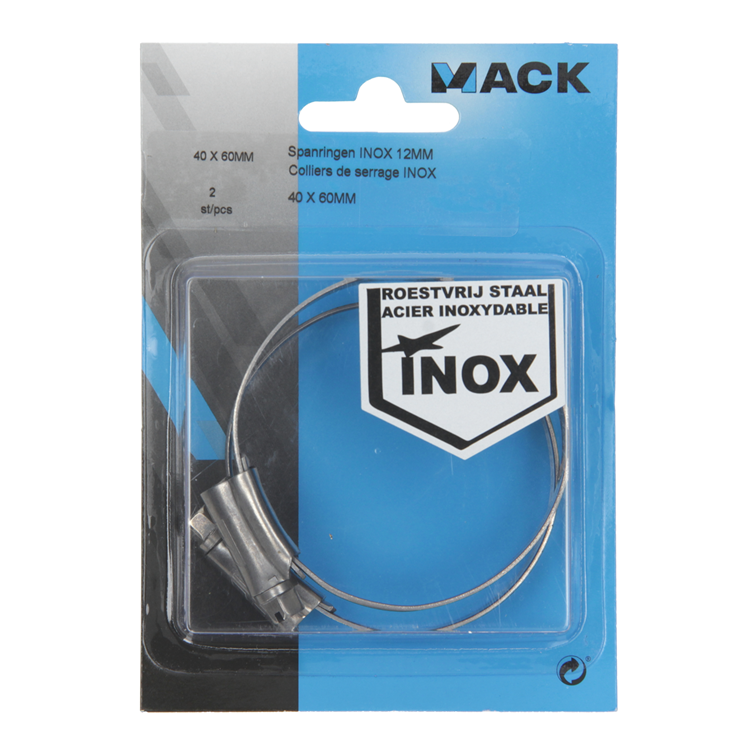 Afbeelding laden in galerijviewer, Mack 1011666 - 2 spanringen inox 12mm 40x60mm | 10 stuks
