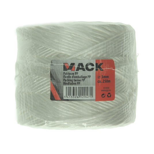 Mack 1014945 - paktouw pp wit 3mm ca 250m | 5 stuks