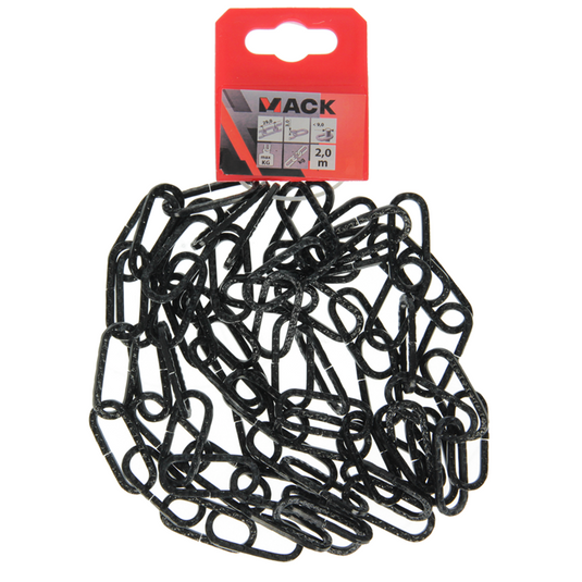 Mack 1015125 - sierketting zwart plat ø 3mm l 29mm 2m | 5 stuks
