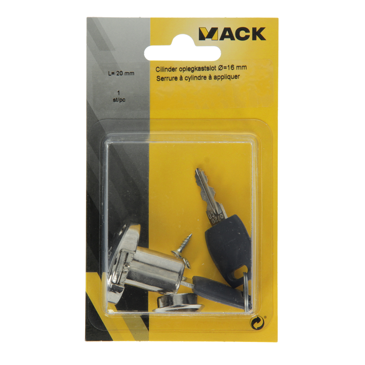 Afbeelding laden in galerijviewer, Mack 1014017 - cilinder oplegkastslot ø 16 mm l20 mm | 5 stuks
