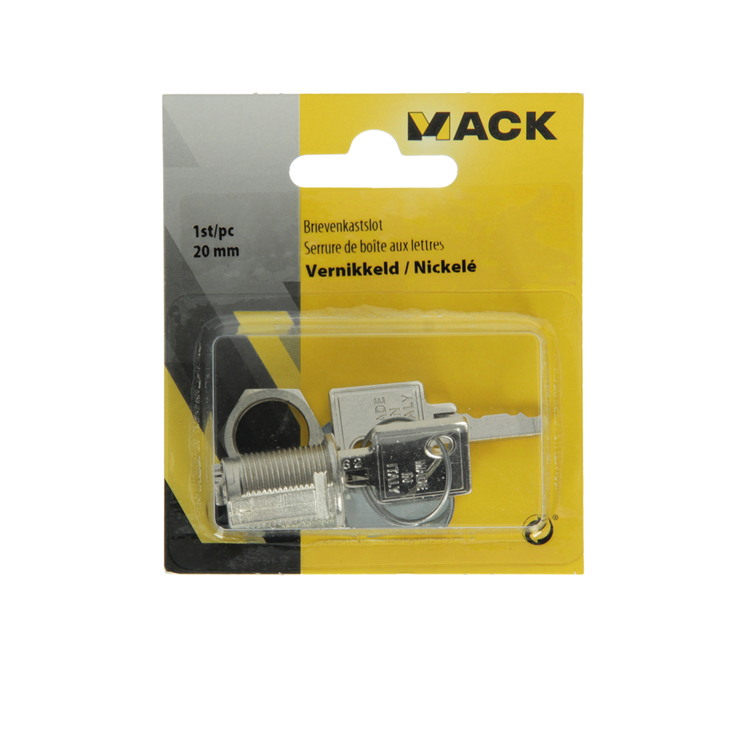 Afbeelding laden in galerijviewer, Mack 1014020 - brievenkastslot vernikkeld 20 mm | 5 stuks
