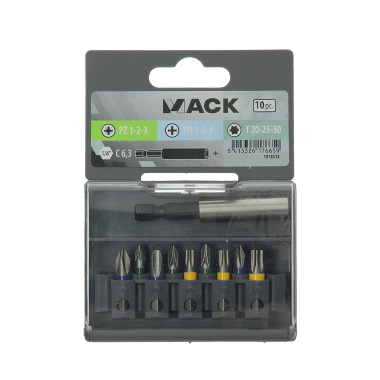 Afbeelding laden in galerijviewer, Mack 1018318 - schroefbit set 10 delig | 5 stuks
