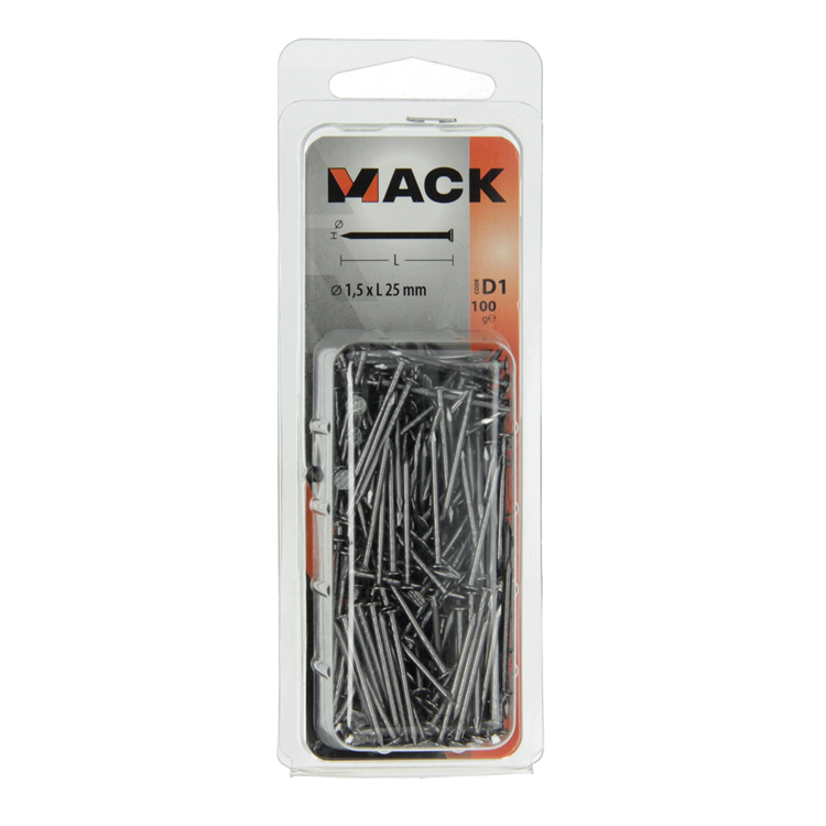 Afbeelding laden in galerijviewer, Mack 1017115 - nagel platte kop 100 gr 1,5 x 25 mm | 5 stuks
