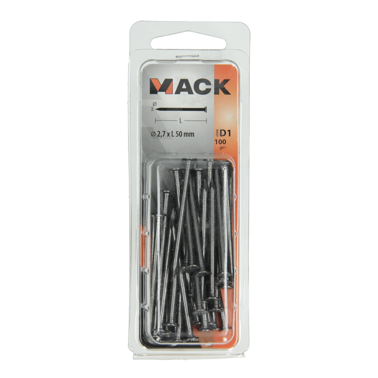 Afbeelding laden in galerijviewer, Mack 1017120 - nagel platte kop 100 gr 2,7 x 50 mm | 5 stuks
