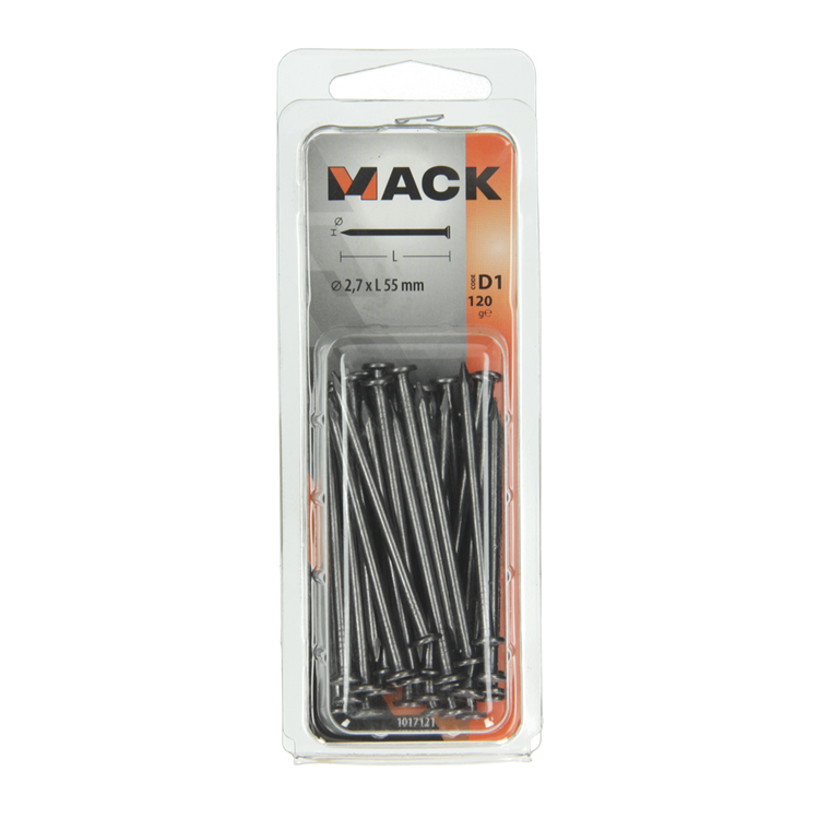 Afbeelding laden in galerijviewer, Mack 1017121 - nagel platte kop 120 gr 2,7 x 55 mm | 5 stuks
