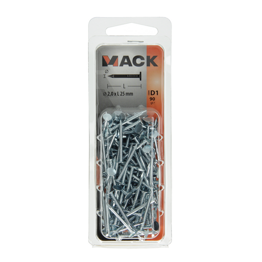 Mack 1017198 - plafondnagel staal verzinkt 90 gr 2,0 x 25 mm | 5 stuks
