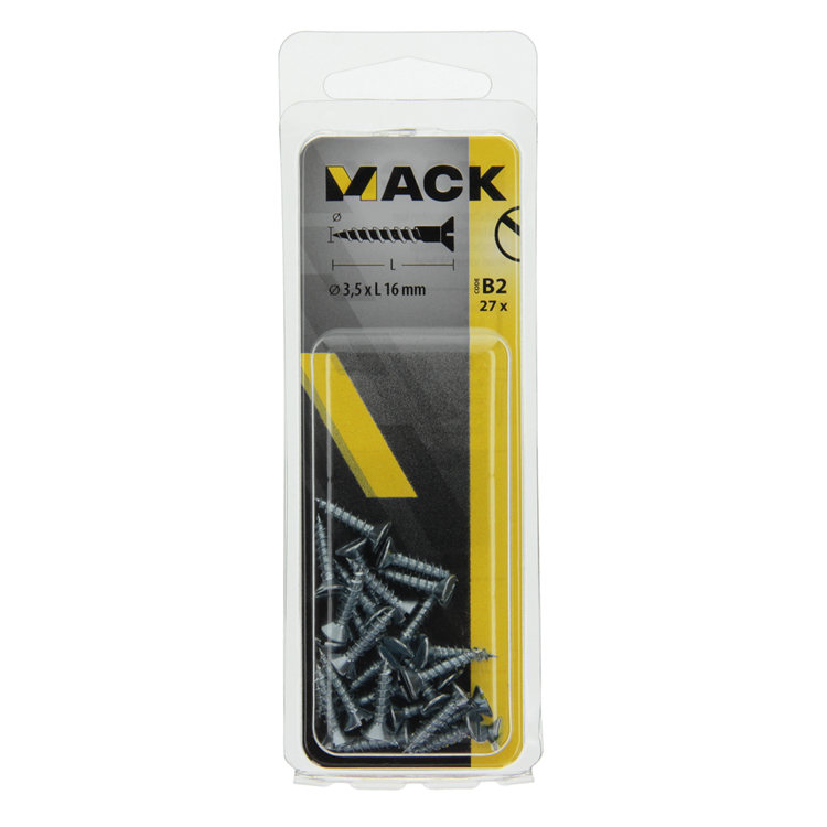 Afbeelding laden in galerijviewer, Mack 1017350 - houtschroef verzonken kop verz27 st 3,5 x 16 mm | 10 stuks
