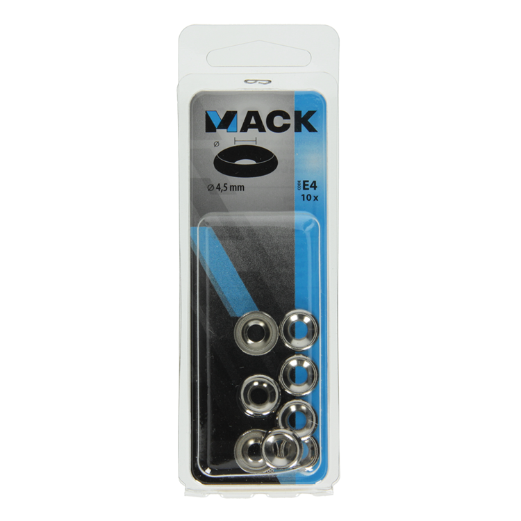 Afbeelding laden in galerijviewer, Mack 1017388 - kuipring vr houtschroef mess. vern. 10st 4,5 mm | 10 stuks
