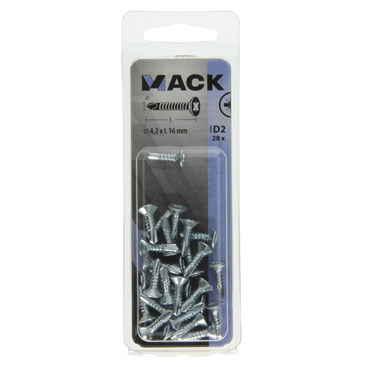 Afbeelding laden in galerijviewer, Mack 1017463 - zelfborende schroef vz kop verz. 28 st 4,2 x 16 mm | 10 stuks
