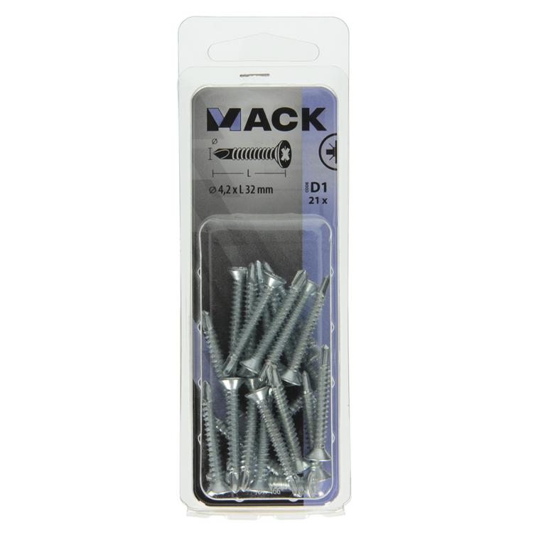 Afbeelding laden in galerijviewer, Mack 1017466 - zelfborende schroef vz kop verz. 21 st 4,2 x 32 mm | 10 stuks
