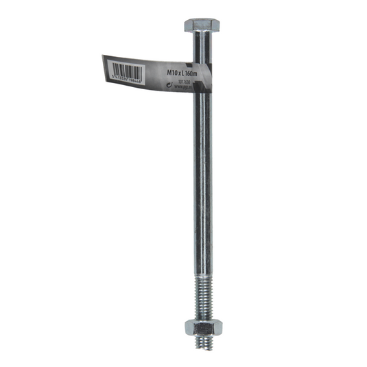 Mack 1017630 - mekaniekbout + moer staal verzinkt 1 st m10 x 160 mm | 10 stuks